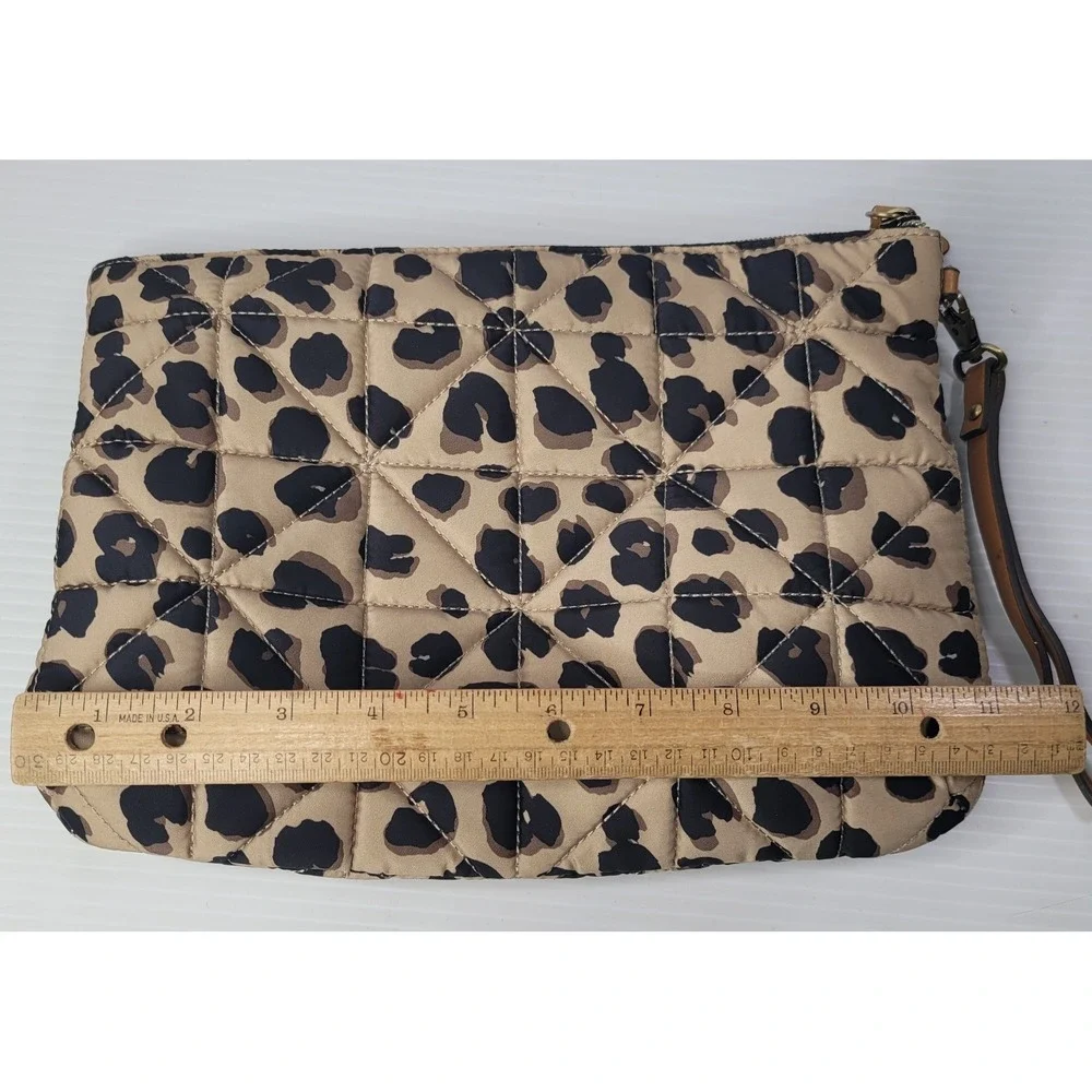 TWELVElittle Beige Leopard Animal Print Makeup Baby Wipe‎ Wristlet Bag 11 x8